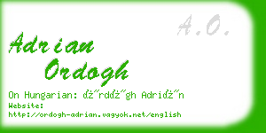 adrian ordogh business card